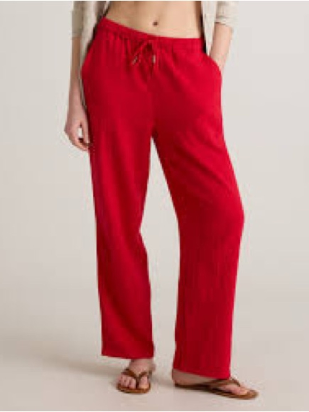 Quince Crimson Drawstring Lounge Pants